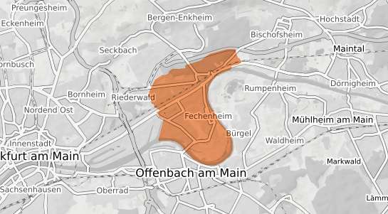 Mietspiegelkarte Frankfurt am Main Fechenheim